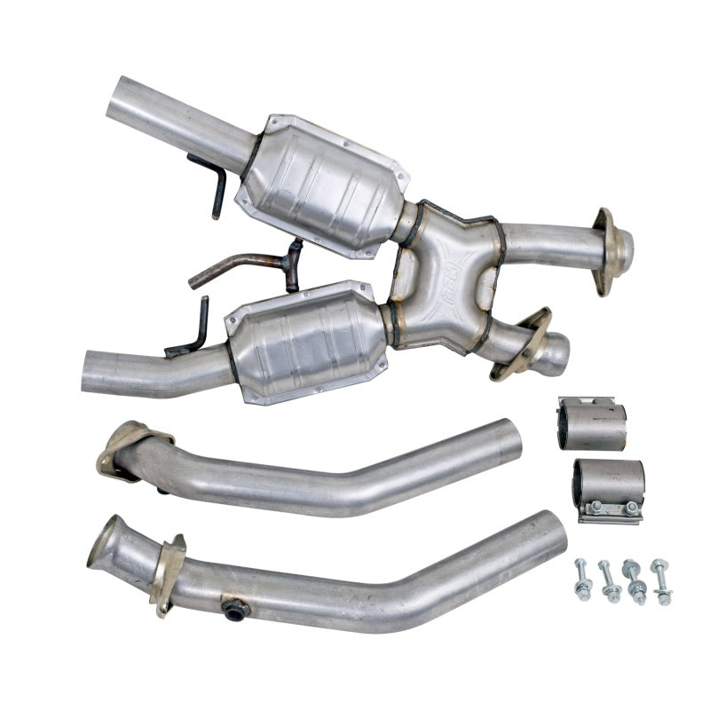 BBK 94-95 Mustang 5.0 High Flow X Pipe With Catalytic Converters - 2-1/2-tuningsupply.com