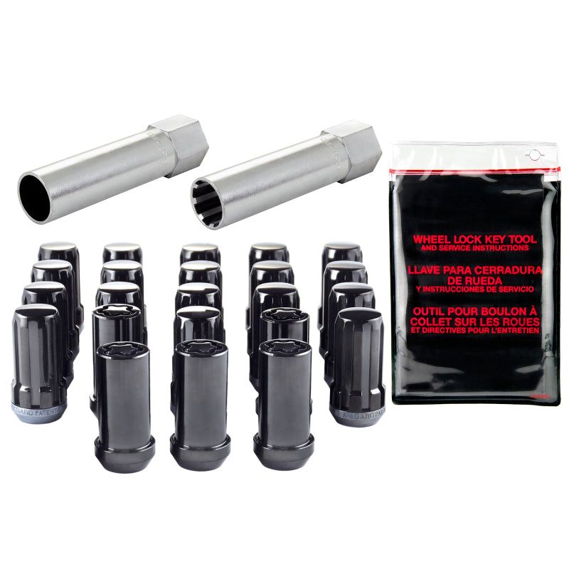 McGard SplineDrive Tuner 23-PC Jeep JL Install Kit w/Locks & Tool (Cone) M14X1.5 / 22m Hex - Black-tuningsupply.com