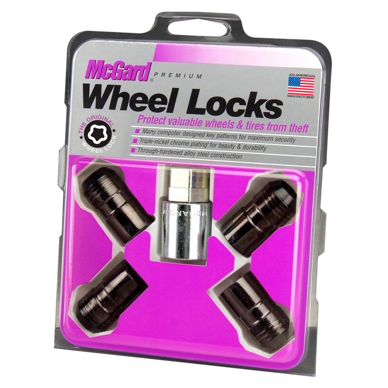 McGard Wheel Lock Nut Set - 4pk. (Cone Seat) M14X1.5 / 21mm & 22mm Dual Hex / 1.639in. L - Black-tuningsupply.com