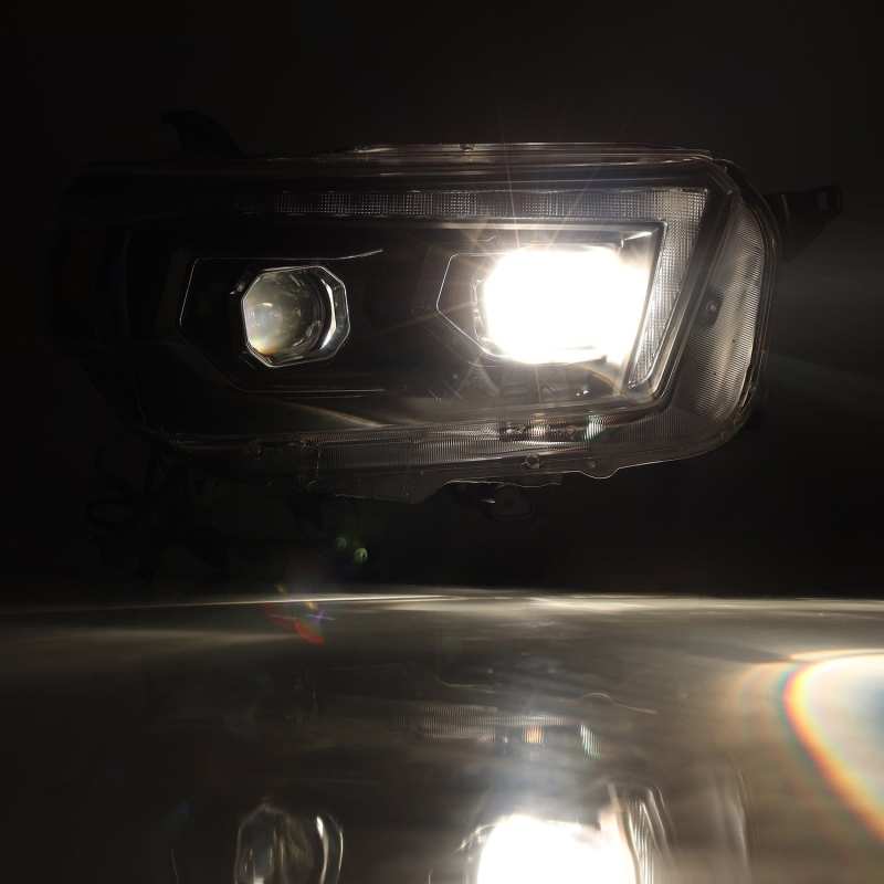 AlphaRex 10-13 Toyota 4Runner PRO-Series Proj Headlights Plank Style Alpha Blk w/Seq Signal/DRL-tuningsupply.com