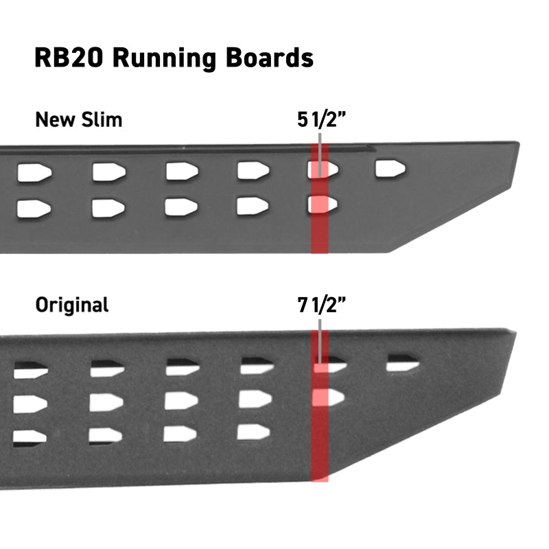 Go Rhino RB20 Slim Running Boards - Universal 68in. - Tex. Blk-tuningsupply.com