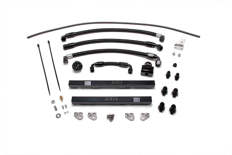 AMS Performance 2009+ Nissan GT-R R35 Alpha Fuel Rail Kit w/Regulator - Black-tuningsupply.com