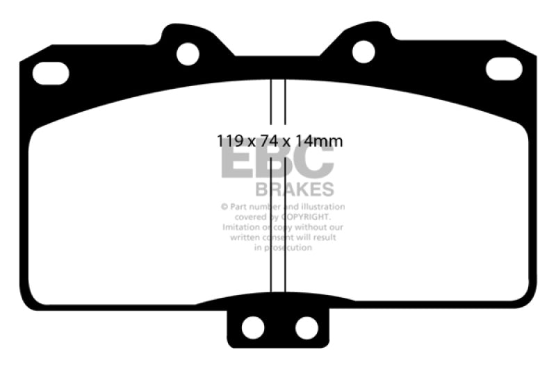 EBC 91-93 Dodge Stealth 3.0 4WD Yellowstuff Front Brake Pads-tuningsupply.com