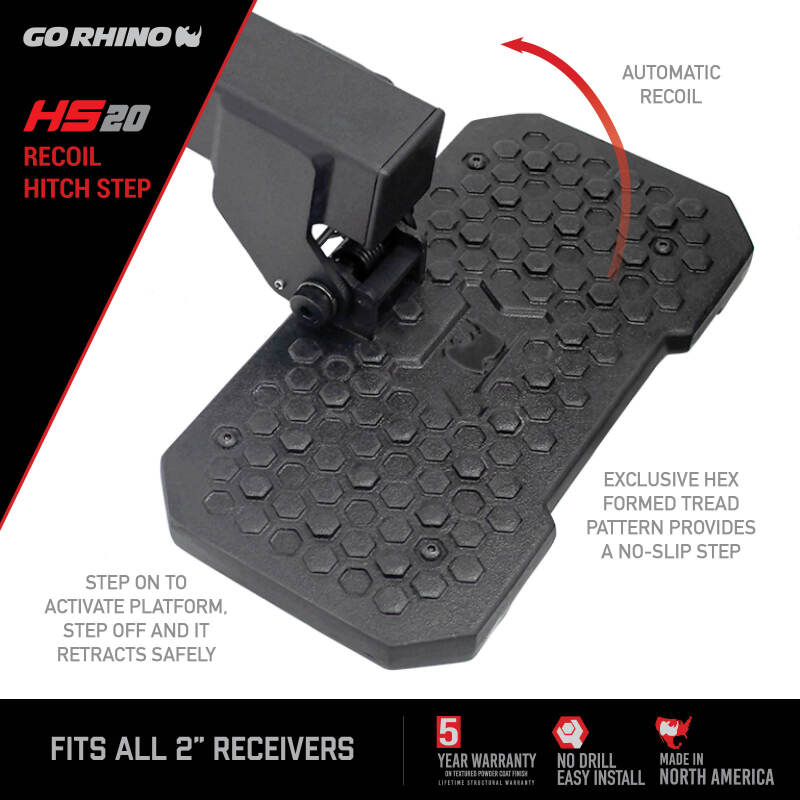 

Go Rhino HS2012T - GORHS2012T - Go Rhino HS-20 Hitch Bumper Step - Shipped in Europe - Tuningsupply.com
