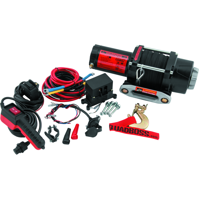 QuadBoss Winch 2500Lb W/Synthetic Rope-tuningsupply.com