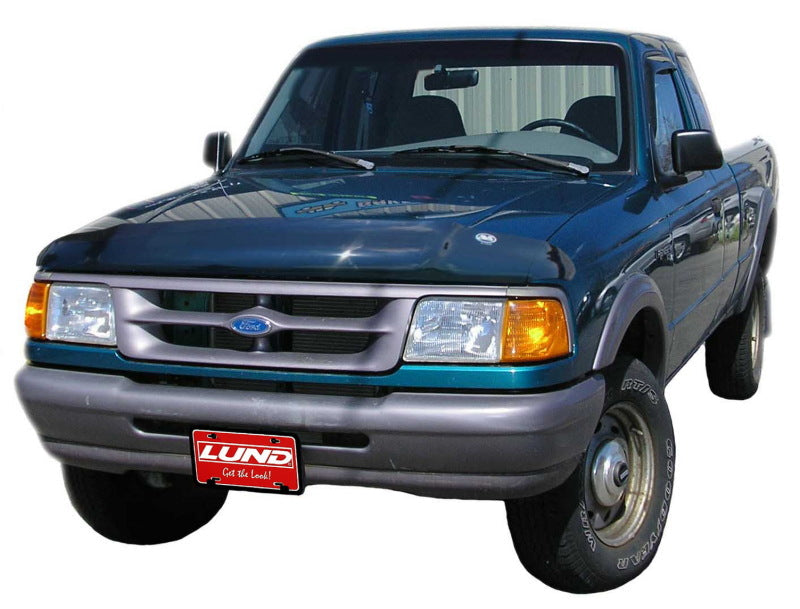 AVS 93-97 Ford Ranger High Profile Bugflector II Hood Shield - Smoke-tuningsupply.com