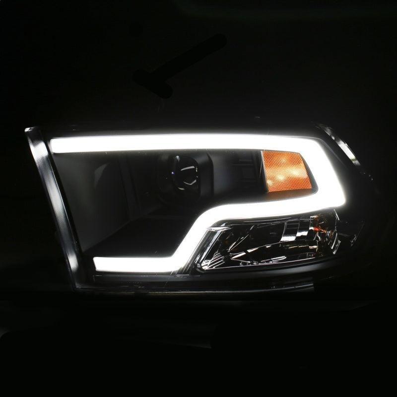 ANZO 09-18 Dodge Ram 1500 Plank Style Projector Headlights Black w/ Halo-tuningsupply.com