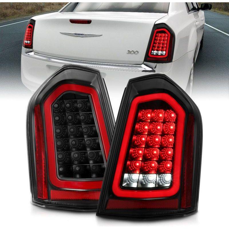 ANZO 11-14 Chrysler 300 LED Taillights Black w/ Sequential-tuningsupply.com