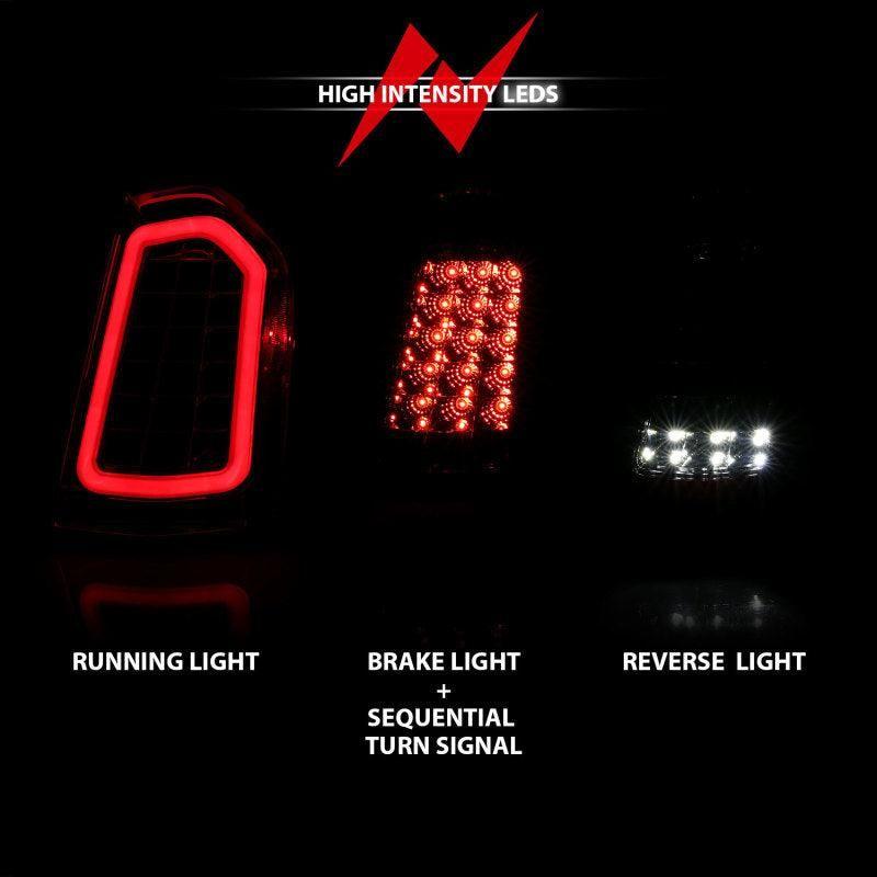 ANZO 11-14 Chrysler 300 LED Taillights Black w/ Sequential-tuningsupply.com