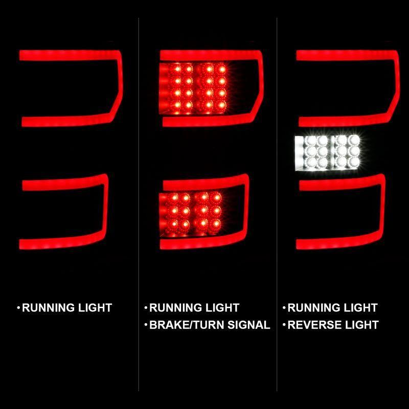 ANZO 18-19 Ford F-150 LED Taillight Black Housing Clear Lens Red Light Bar W/Sequential-tuningsupply.com