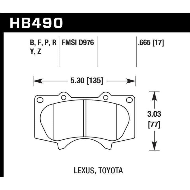 Hawk 00-06 Toyota Tundra / 03-16 Toyota 4Runner Performance Ceramic Street Front Brake Pads-tuningsupply.com