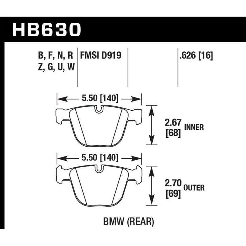 Hawk 02-11 BMW (Various) HPS Street Rear Brake Pads-tuningsupply.com