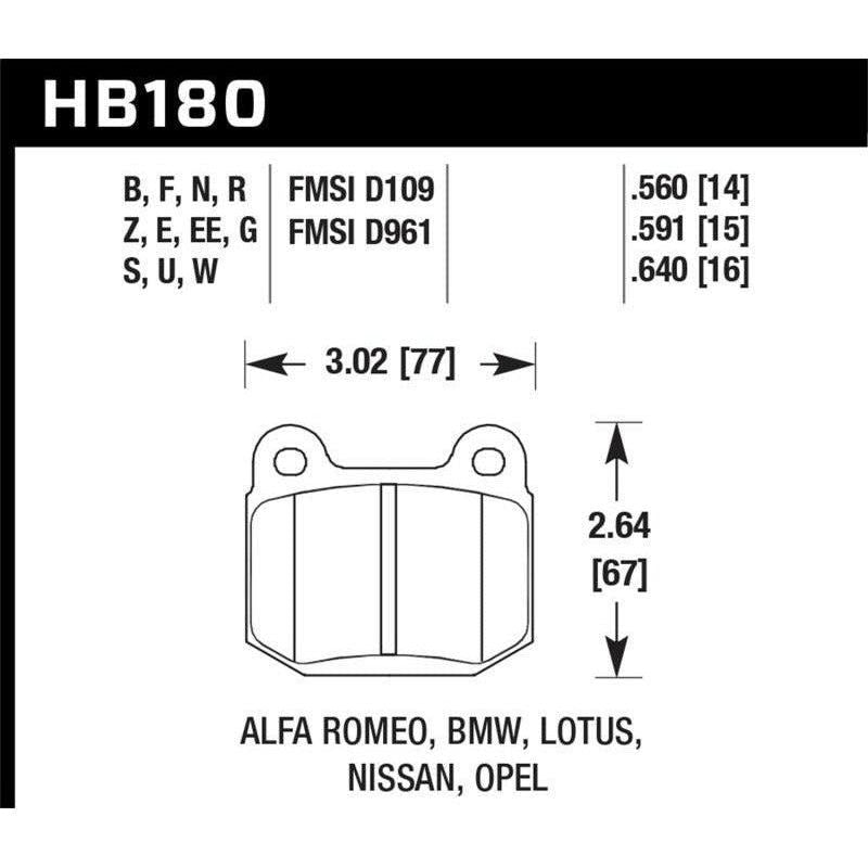 Hawk 03-06 Evo / 04-09 STi / 03-07 350z Track DTC-30 Rear Pads-tuningsupply.com