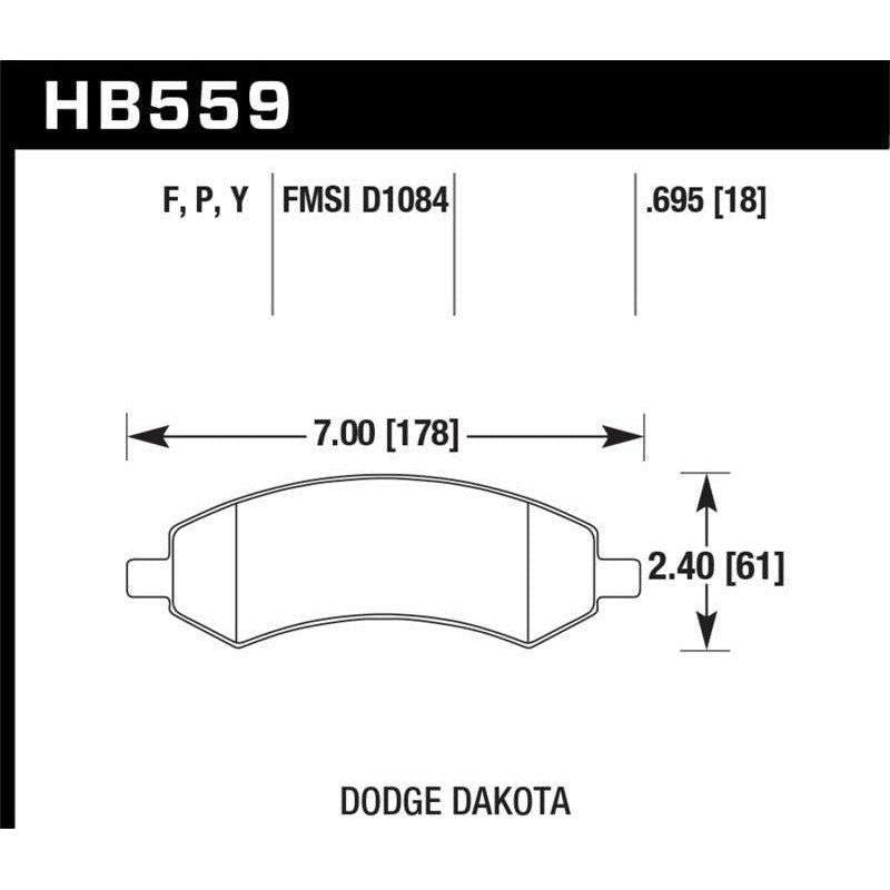 Hawk 06-16 Dodge RAM 1500 / 06-10 Mitsubishi Raider Super Duty Front Brake Pads-tuningsupply.com