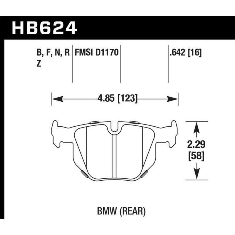 Hawk 06 BMW 330i/330xi / 07-09 335i / 07-08 335xi / 09 335d / 08-09 328i HP+ Street Rear Brake Pads-tuningsupply.com