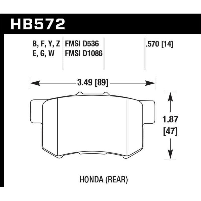 

Hawk Performance KHB572F.570 - HAWKHB572F.570 - Hawk 07-08 Acura TL Type S / 99-08 Acura TL 3.2L HPS Street Rear Brake Pads - Shipped in Europe - Tuningsupply.com
