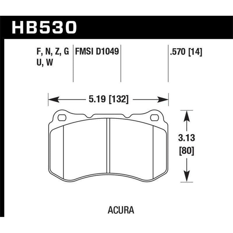 Hawk 07-08 Acura TL Type S DTC-60 Race Front Brake Pads-tuningsupply.com