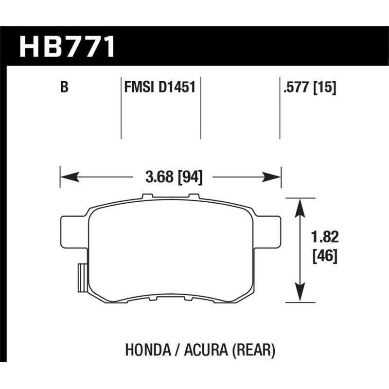 Hawk 08-16 Honda Accord High Performance Street 5.0 Rear Brake Pads-tuningsupply.com