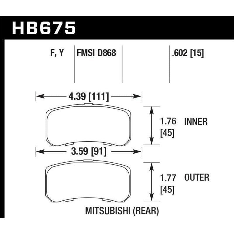 Hawk 09+ Mitsubishi Lancer Ralliart / 08+ Lancer GTS HPS Street Rear Brake Pads-tuningsupply.com