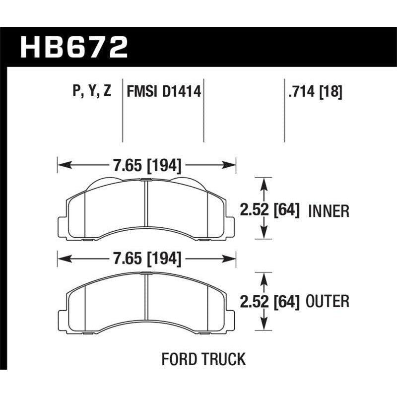 Hawk 10-11 Ford Expedition/F-150 SVT Raptor / 10-11 F-150 Front Street Brake Pad-tuningsupply.com