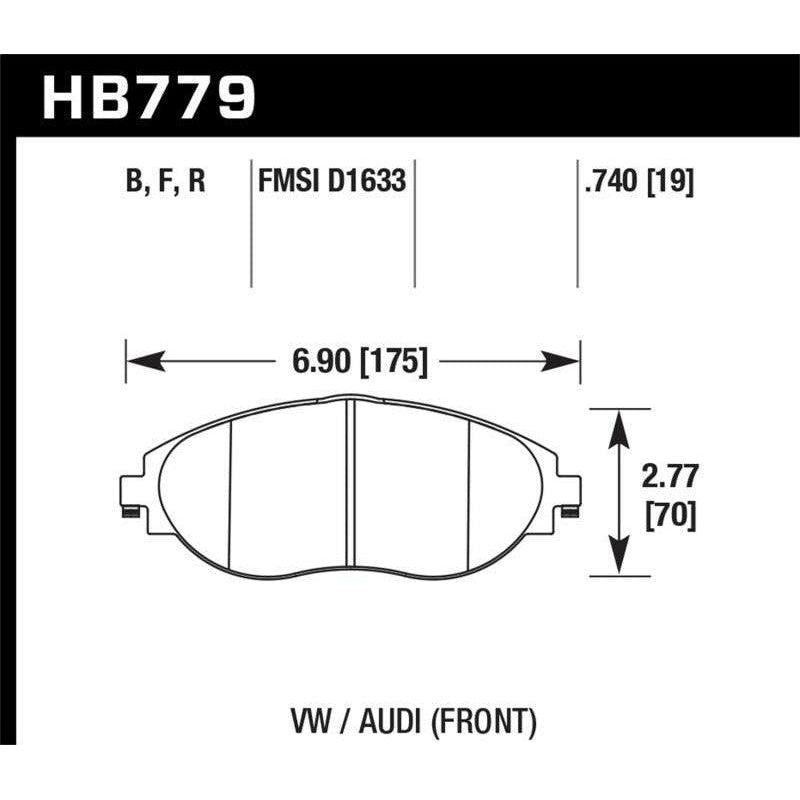 Hawk 13-17 Volkswagen CC HP+ Front Brake Pads-tuningsupply.com