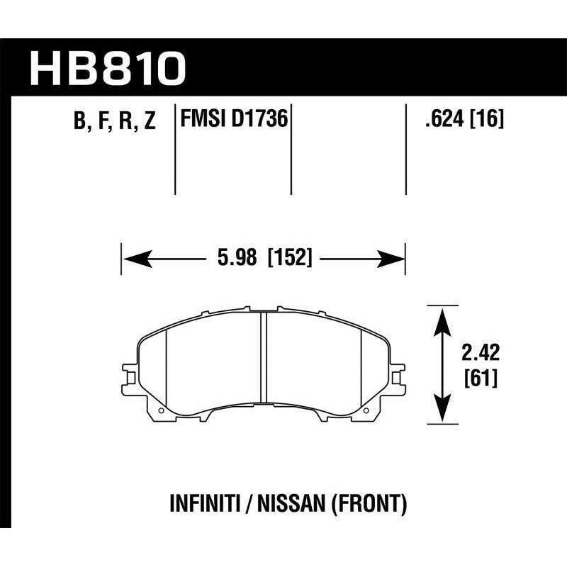 Hawk 14-17 Infiniti Q50 HPS 5.0 Front Brake Pads-tuningsupply.com