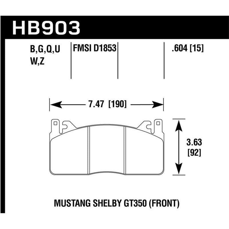 Hawk 15-17 Ford Mustang HPS 5.0 Front Brake Pads-tuningsupply.com