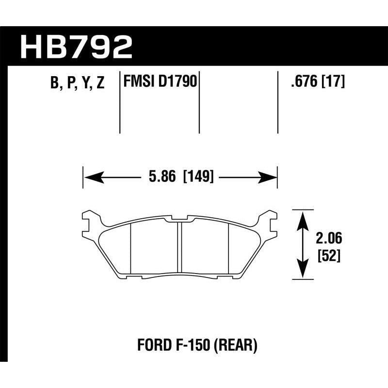 Hawk 15 Ford F-150 LTS Street Rear Brake Pads-tuningsupply.com