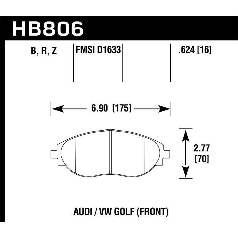 Hawk 16-17 Audi A6 HPS 5.0 Front Brake Pads-tuningsupply.com