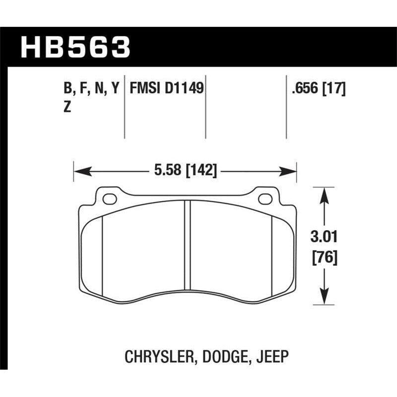 Hawk 2005-2014 Chrysler 300 C SRT8 6.1 HPS 5.0 Front Brake Pads-tuningsupply.com