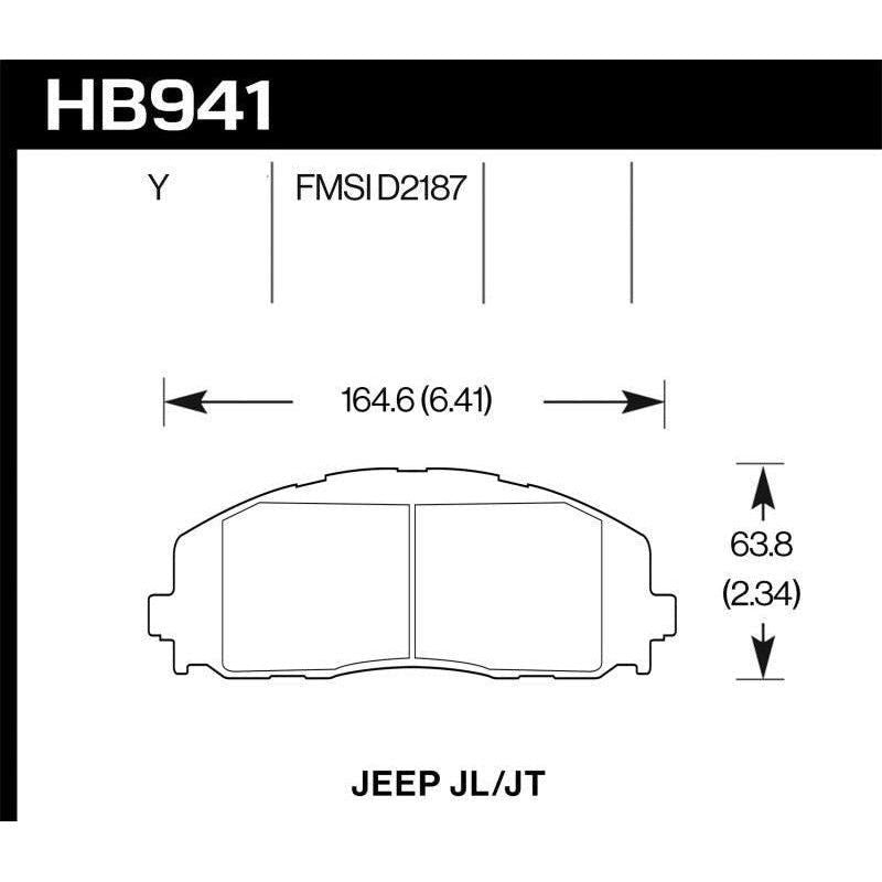 Hawk 2018 Jeep Wrangler Rubicon LTS Street Front Brake Pads-tuningsupply.com