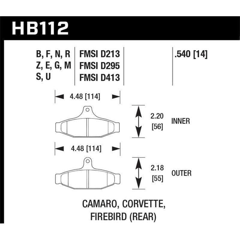 Hawk 84-96 Corvette /88.5-97 Pontiac Firebird HP+ Street Rear Brake Pad-tuningsupply.com