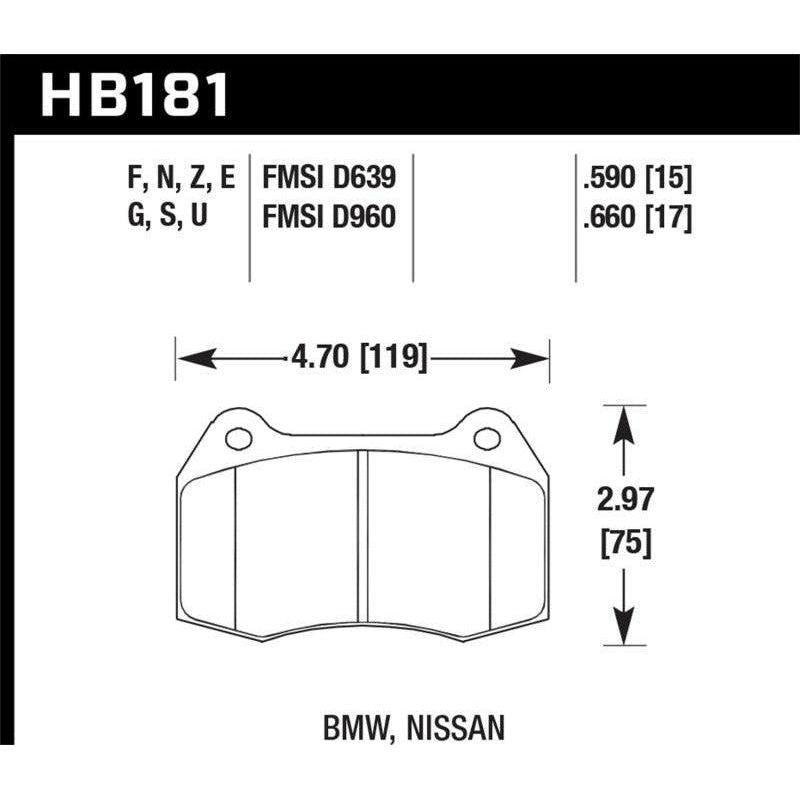 Hawk 94-97 BMW 840CI/850CI HPS Front Street Brake Pads-tuningsupply.com