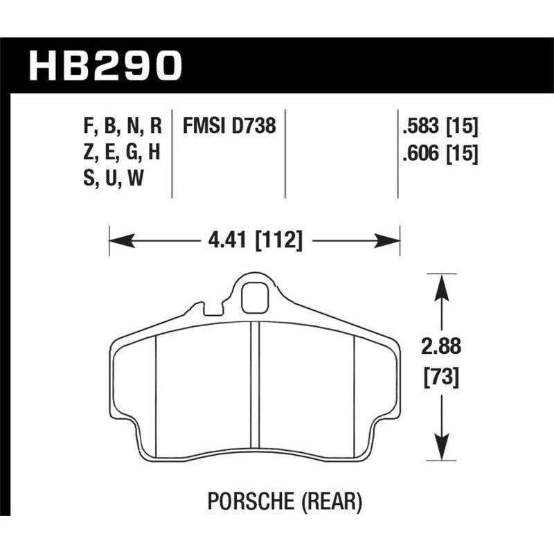 Hawk 98-08 Porsche 911 Carrera 2 / 07-08 Boxster S / 06-08 Cayman S Rear DTC-60 Race Brake Pads-tuningsupply.com