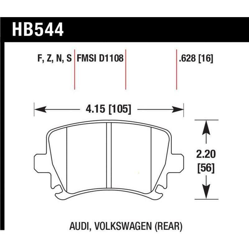 Hawk Audi A3 / A4 / A6 Quattro HPS Rear Brake Pads-tuningsupply.com