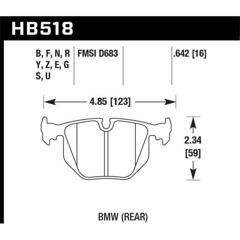 Hawk BMW 330CI/330I/330XI/525i/740i/754iL/M3/M5/X3/X5/Z4/Z8 / Range Rover HSE HT-10 Race Rear Brake-tuningsupply.com