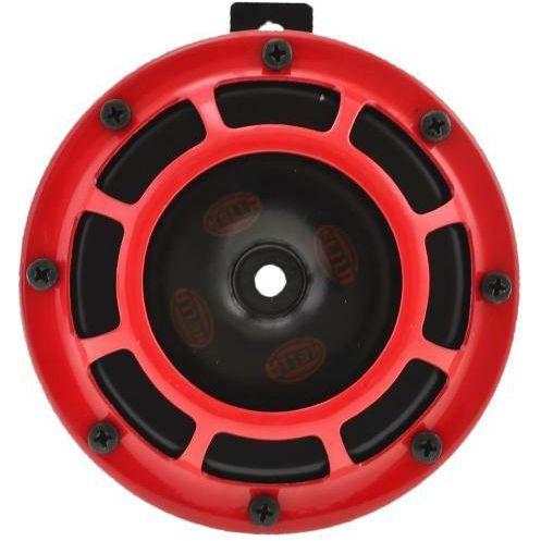 Hella Supertone Horn Kit 12V 300/500HZ Red (003399803 = 003399801)-tuningsupply.com