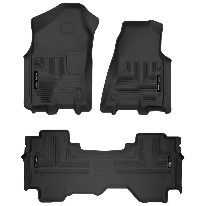 Husky Liners 19-24 Dodge Ram 1500 X-Act Front + 2nd Seat Floor Liner Set - Black-tuningsupply.com