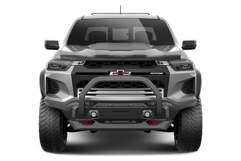 AVS 23-24 Chevrolet Colorado Aeroskin Low Profile Acrylic Hood Shield - Smoke-tuningsupply.com