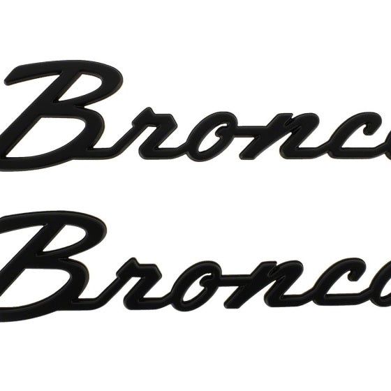 Ford Racing 2021+ Bronco Classic Script Fender Badges - Matte Black (Pair)-tuningsupply.com