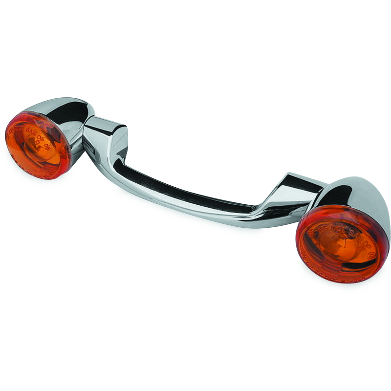 Bikers Choice 91-08 Touring 86-17 FLST Narrow Chrome Rear Turn Signal Bar Kit W/Amber Lens-tuningsupply.com