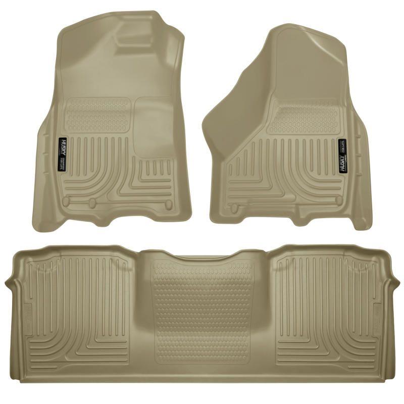 Husky Liners 10-12 Dodge Ram 2500/3500 Mega Cab WeatherBeater Combo Tan Floor Liners-tuningsupply.com