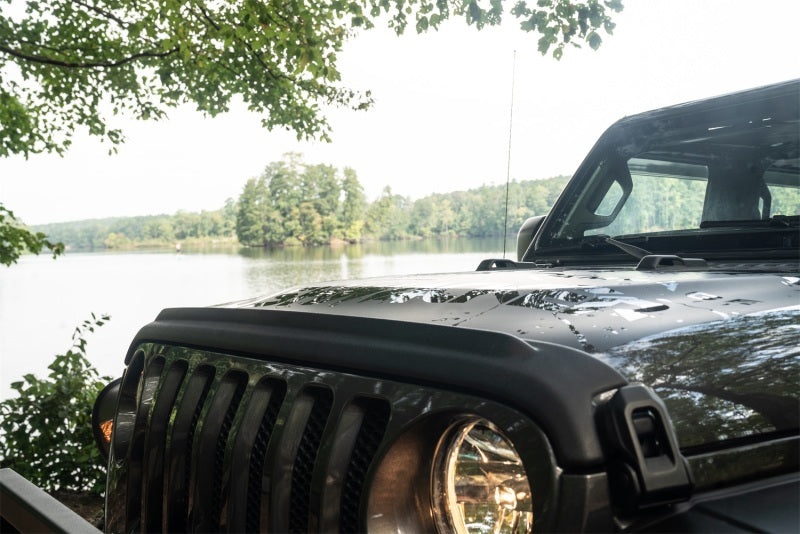 Bushwacker 18-19 Jeep Wrangler Rubicon/Sport//Unlimited/Sport S Hood Stone Guard- Black-tuningsupply.com