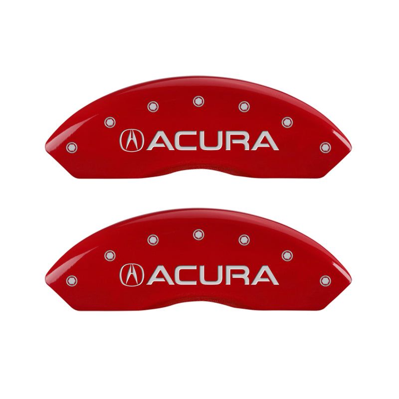 MGP 4 Caliper Covers Engraved Front & Rear Acura Red finish silver ch-tuningsupply.com