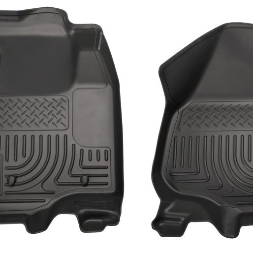 Husky Liners 11-12 Ford Super Duty Crew & Extended Cab WeatherBeater Front Row Black Floor Liners-tuningsupply.com