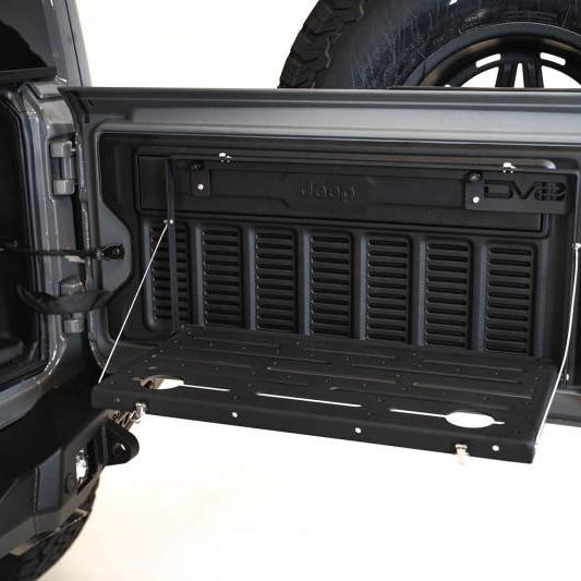 DV8 Jeep JL Tailgate Mounted Table (Trail Table) - Black-tuningsupply.com