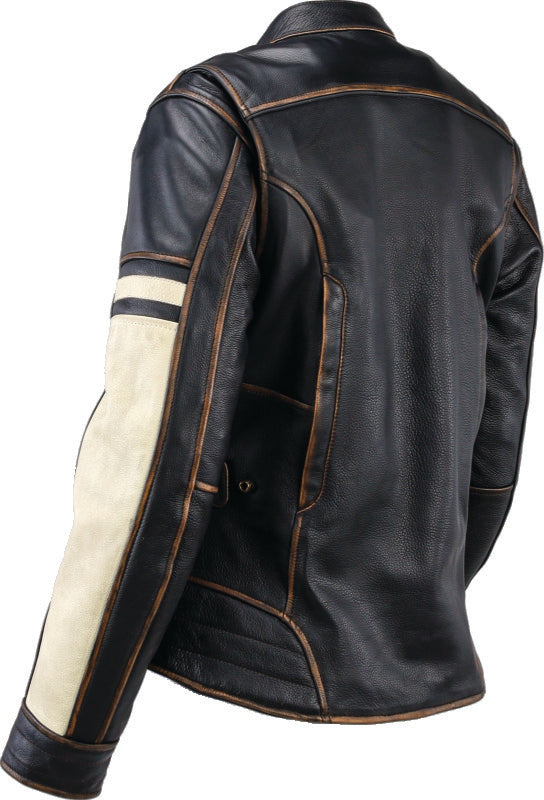 Kuryakyn Leather By River Road Dame Vintage Leather Jacket Black Womens - Small-tuningsupply.com