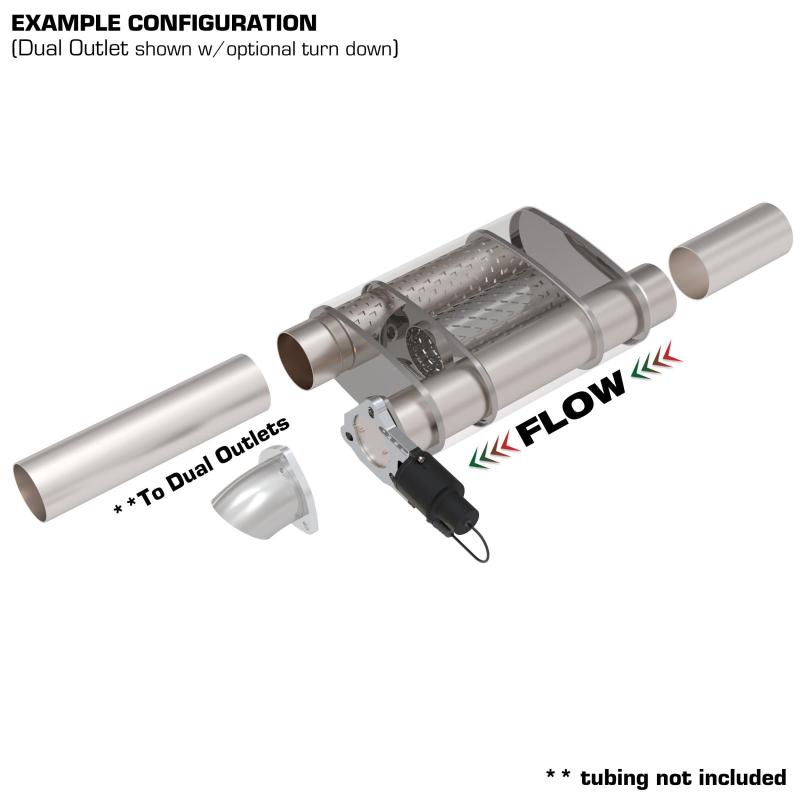 

QTP 13300C - QTP13300C - QTP 3in Weld-On 304SS Screamer Muffler w/Bolt-On QTEC Electric Cutout - Shipped in Europe - Tuningsupply.com
