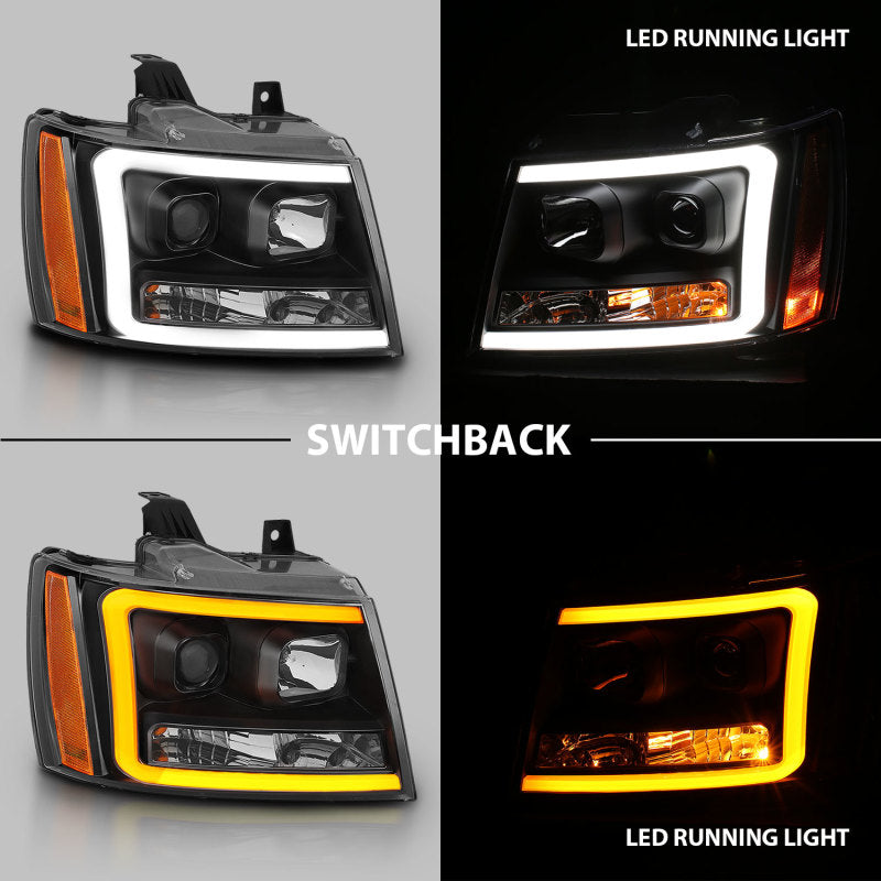 

ANZO 111402 - ANZ111402 - ANZO 07-14 Chevy Tahoe Projector Headlights w/ Plank Style Design Black w/ Amber - Shipped in Europe - Tuningsupply.com
