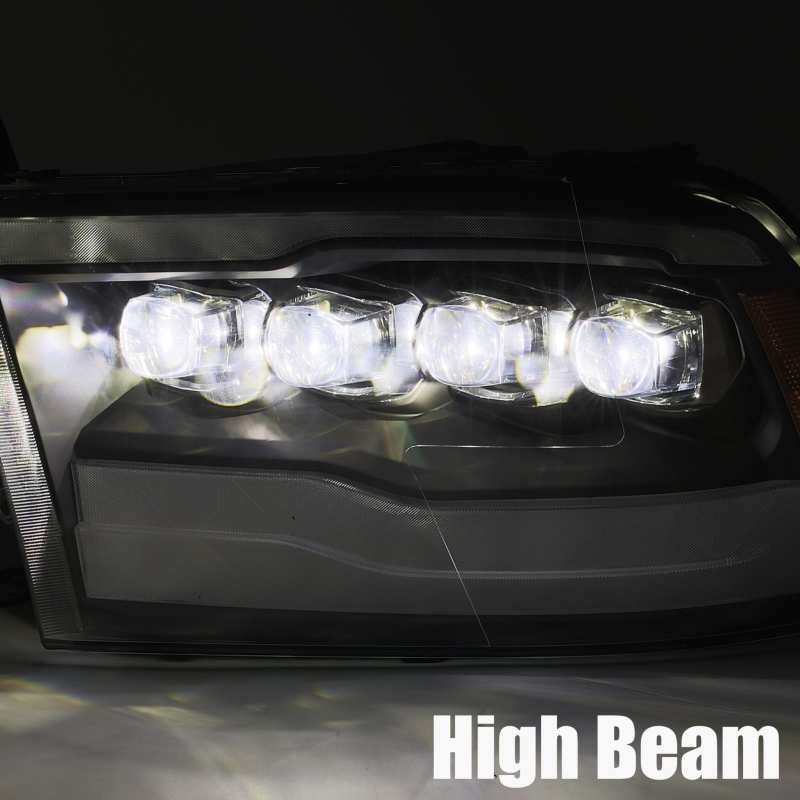 AlphaRex 09-18 Dodge Ram 1500HD NOVA LED Projector Headlights Plank Style Design Chrome w/DRL-tuningsupply.com